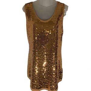 Philosophy Gold Sequin Tank Top